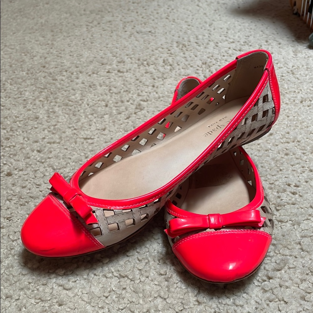 Kate Spade Red Flats Classic Loafers
